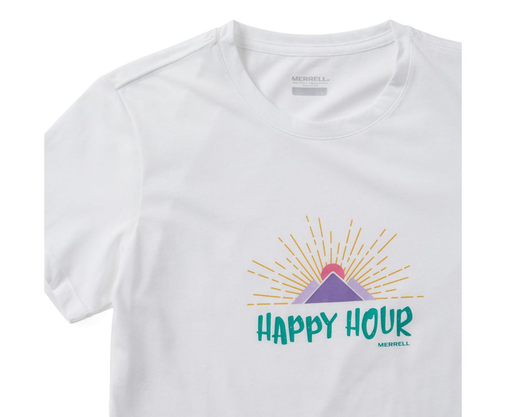 Manga Curta Senhora - Merrell Happy Hour Tee - Branco - SNF137485